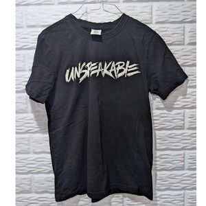 Unspeakable Gaming Mens Black Graphic T-Shirt Logo Short Sleeve Cotton Size AS